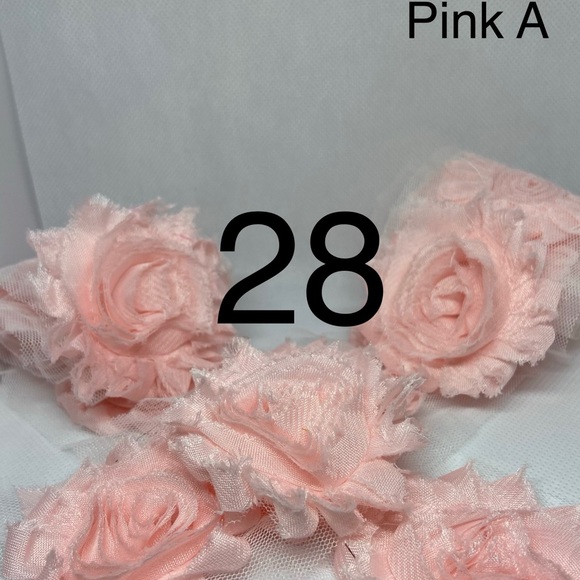Light Pink lot 28 shabby flowers headbands DIY NEW - Picture 1 of 5
